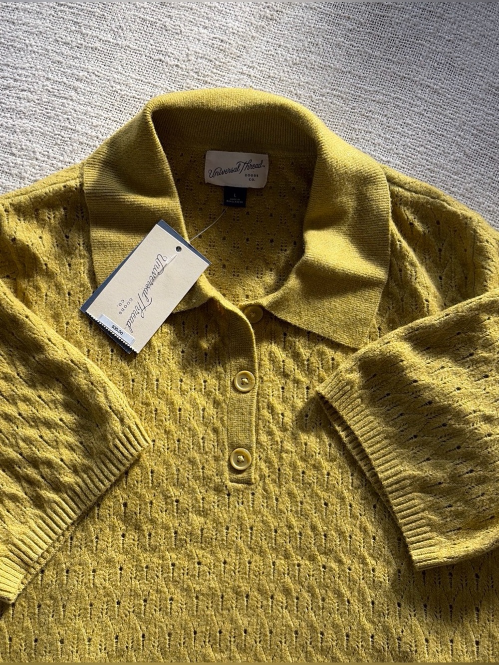 Universal Thread Mustard Short-Sleeve Polo Sweater